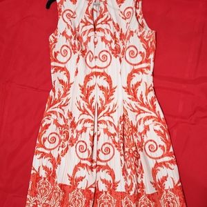 FLORAL - formal/casual dress by Donny & Nicole size 14. Red and off white.